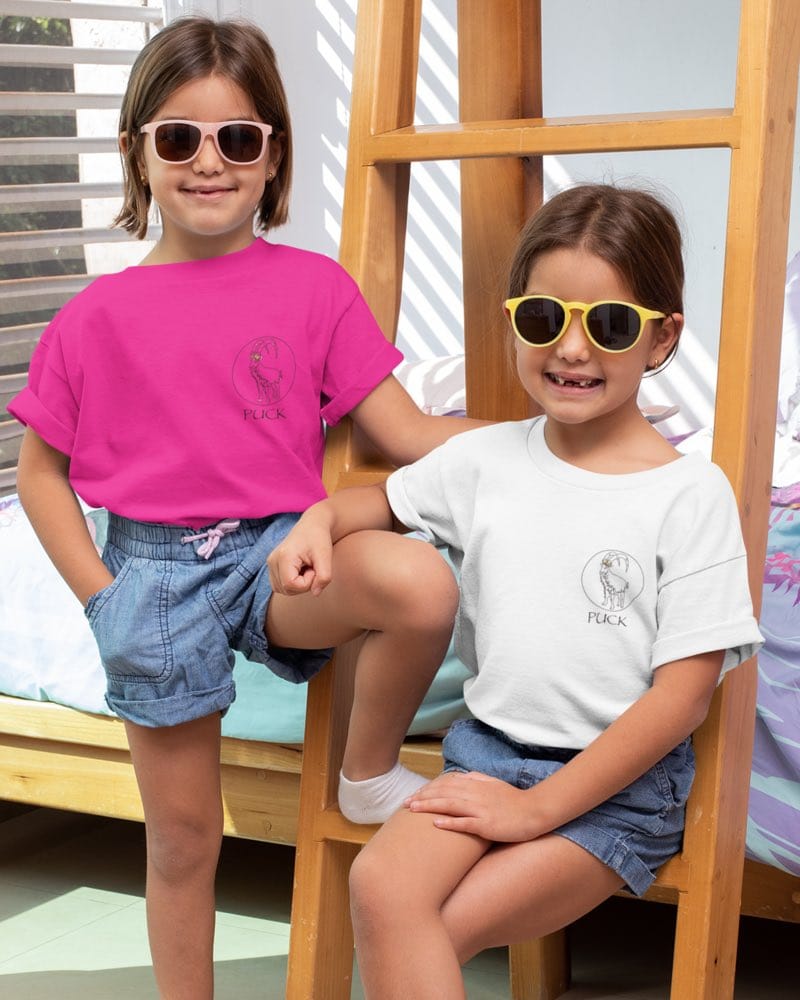 3. Childs Pink & White Puck T-shirts