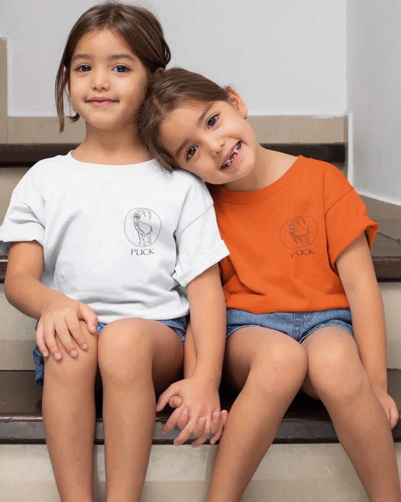 4. Childs Orange & White T-shirts