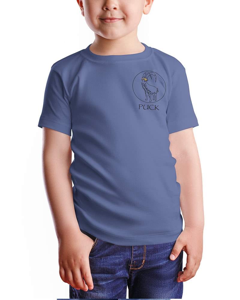 Kids denim blue Puck Fair gold crown t-shirt boy Kids denim blue Puck Fair gold crown t-shirt