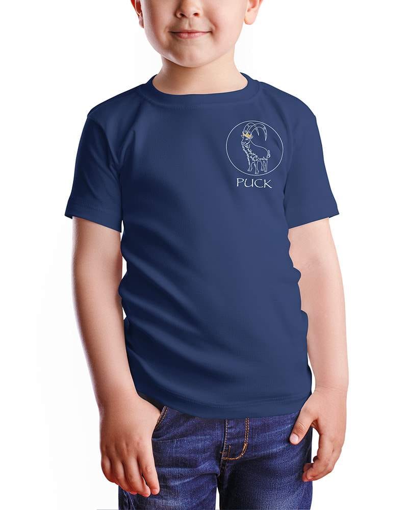 Kids navy blue Puck Fair gold crown t-shirt boy Kids navy blue Puck Fair gold crown t-shirt