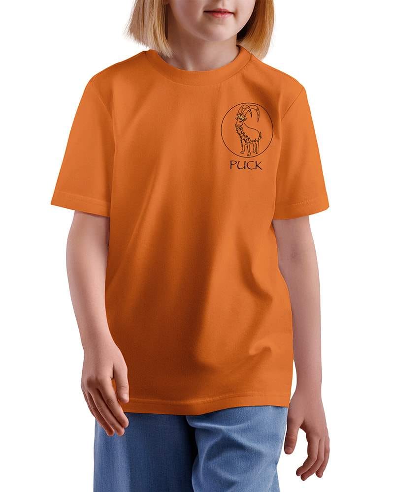 Kids orange Puck Fair gold crown t-shirt girl Kids orange Puck Fair gold crown t-shirt