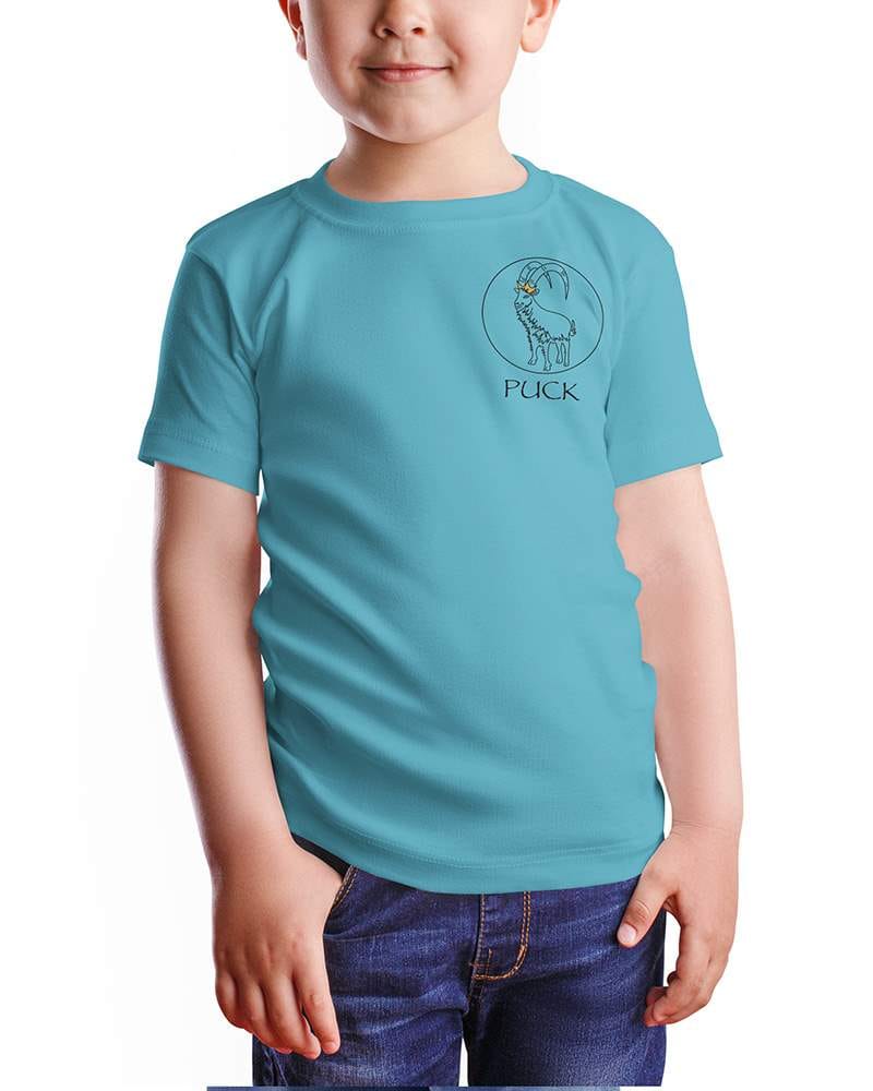 Kids turquoise Puck Fair gold crown t-shirt boy Kids turquoise Puck Fair gold crown t-shirt