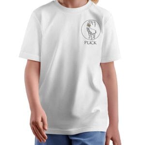 Kids white Puck Fair gold crown t-shirt