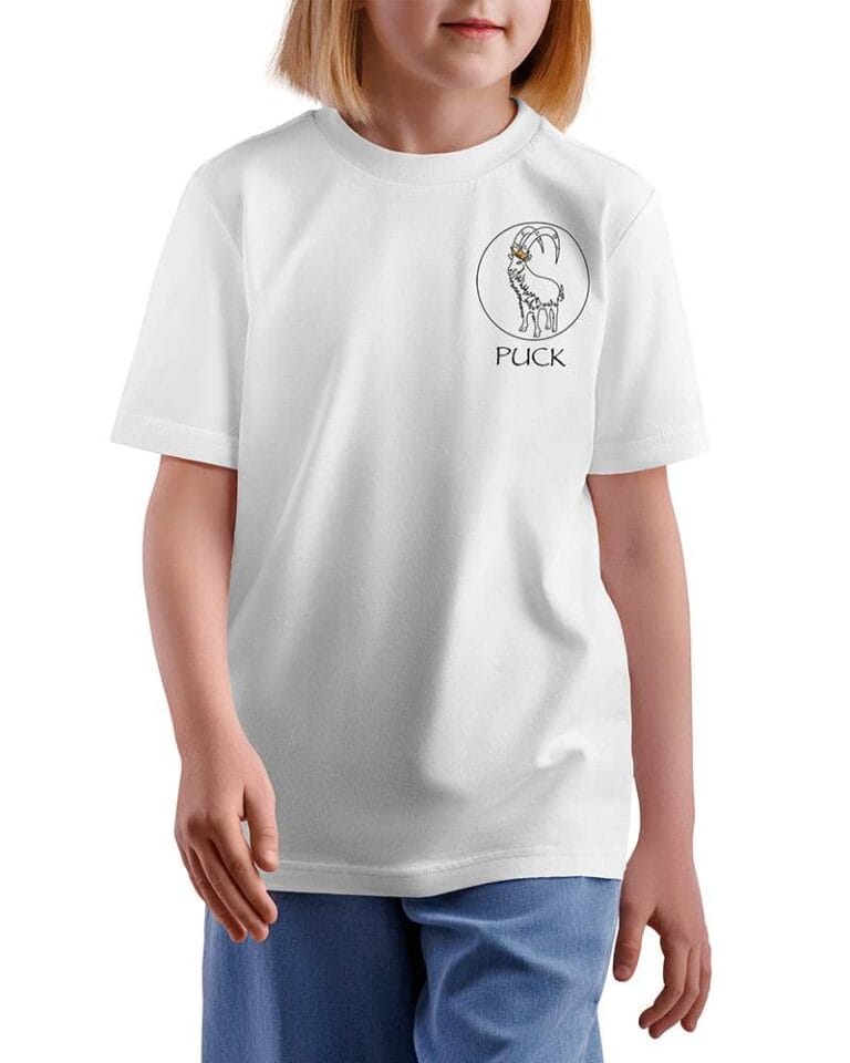 Kids white Puck Fair gold crown t-shirt